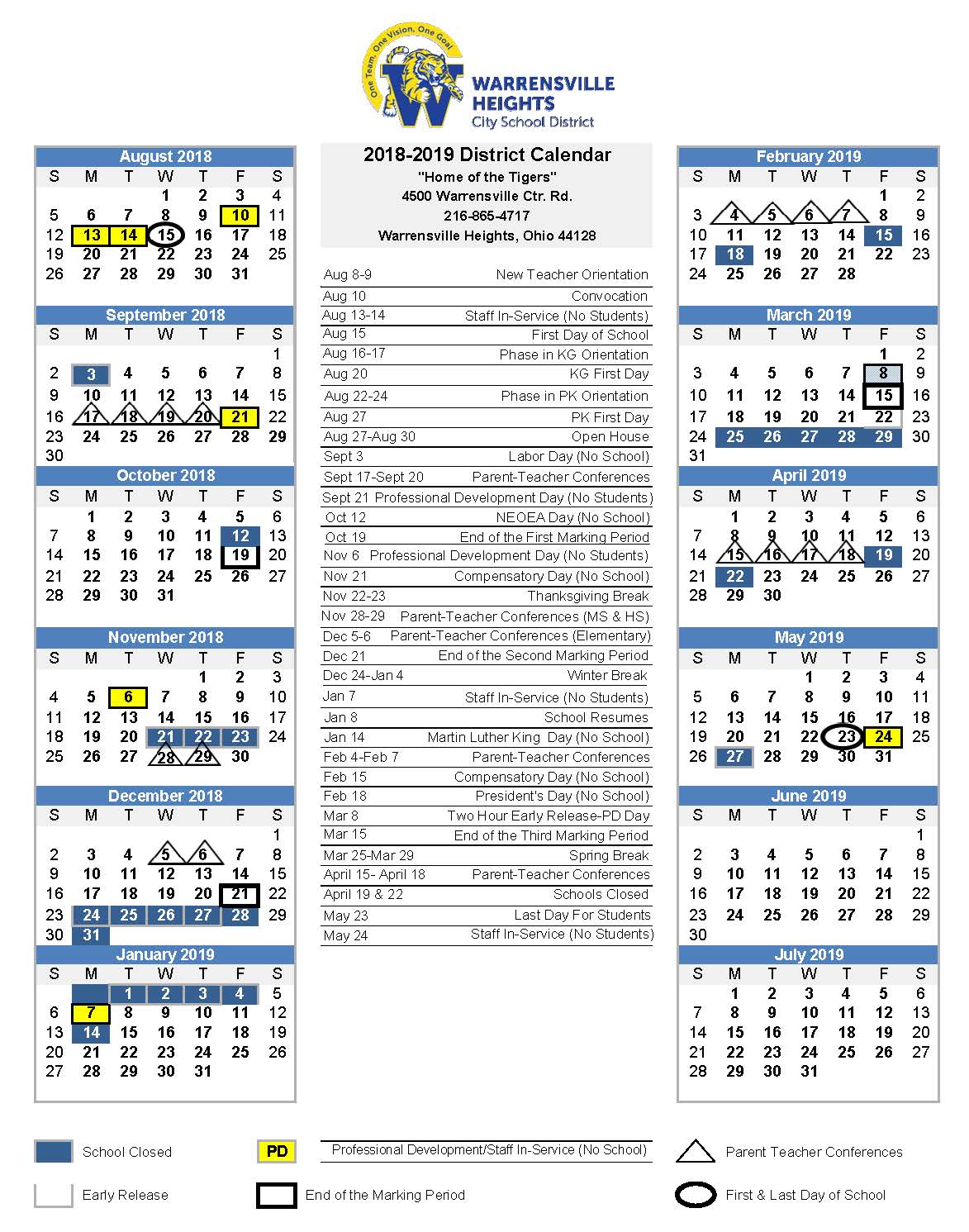 Cleveland Schools Calendar